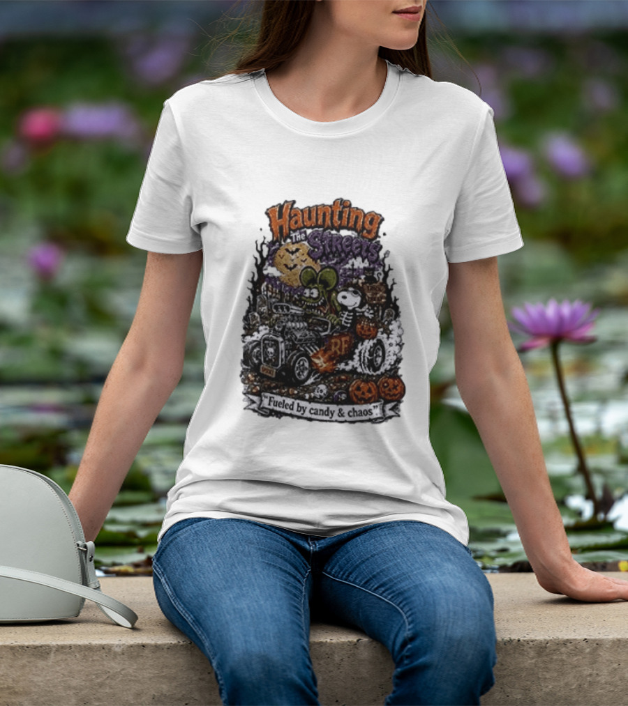 Peanuts Snoopy X Rat Fink Haunting The Streets Fueled By Candy & Chaos Halloween T-Shirt