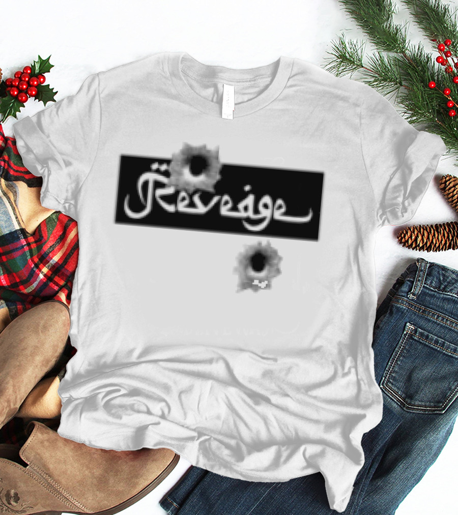 Revenge Arabic Text White Black Fusion T-Shirt