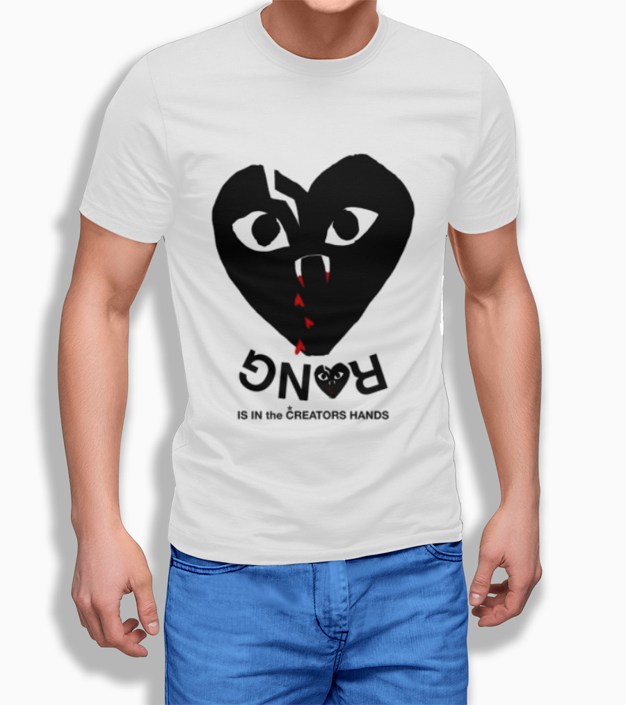 Revenge Store Rvg White Heart Eyes Fangs Red Drip T-Shirt