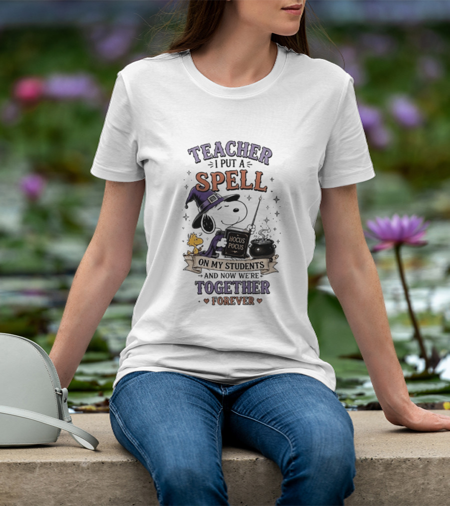Snoopy Hocus Pocus Teacher I Put A Spell On My Students Together Forever T-Shirt
