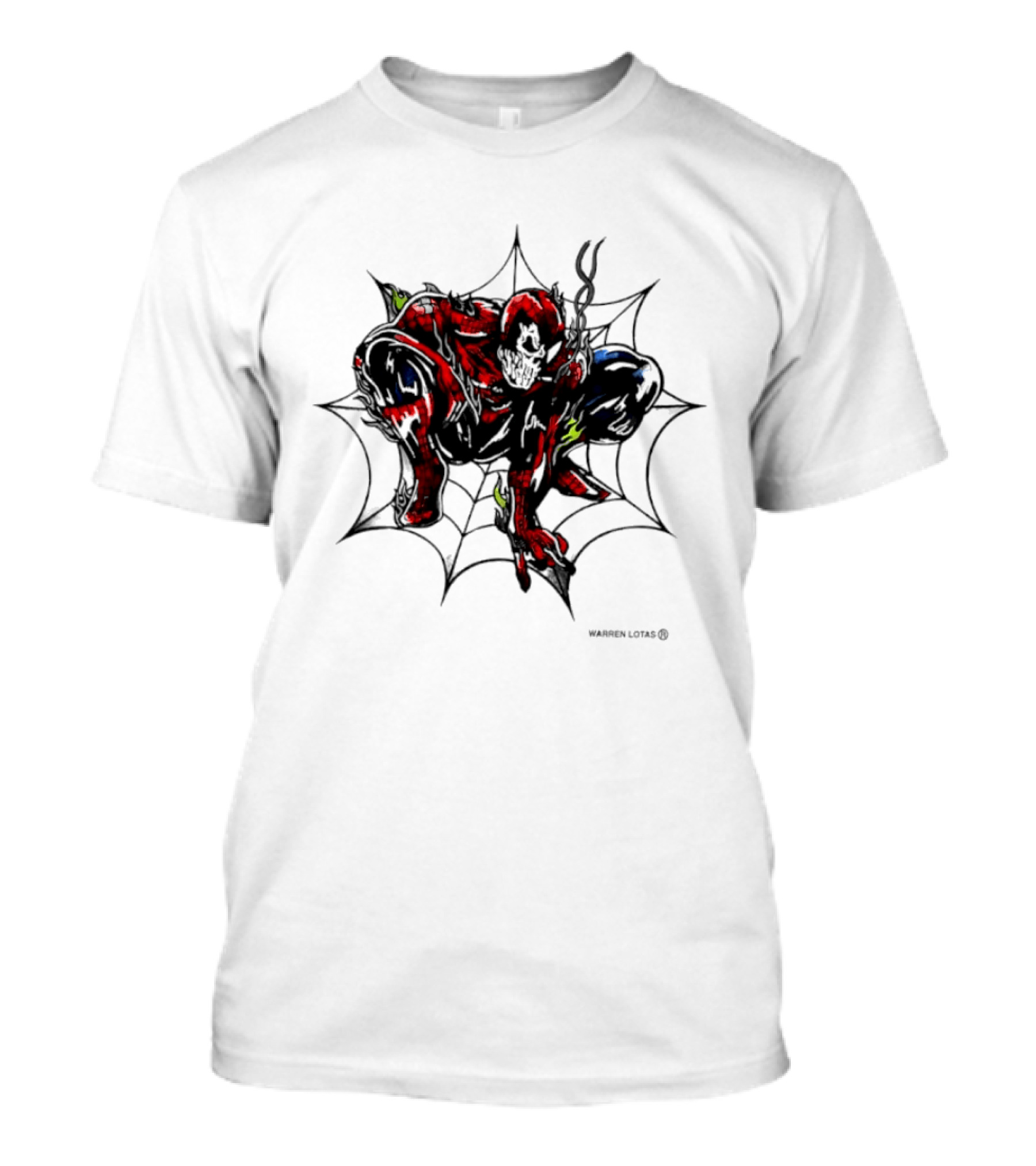Spider Man Marvel Comics Warren Lotas Skull Web T-Shirt