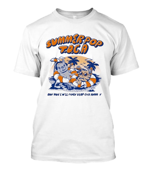 Summer Pop TOCA French Bulldog And Cat Endless Summer Music Vibes T-Shirt