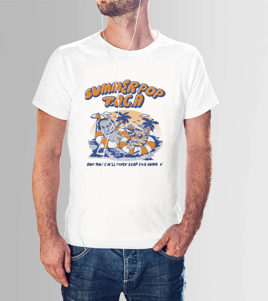 Summer Pop TOCA French Bulldog And Cat Endless Summer Music Vibes T-Shirt