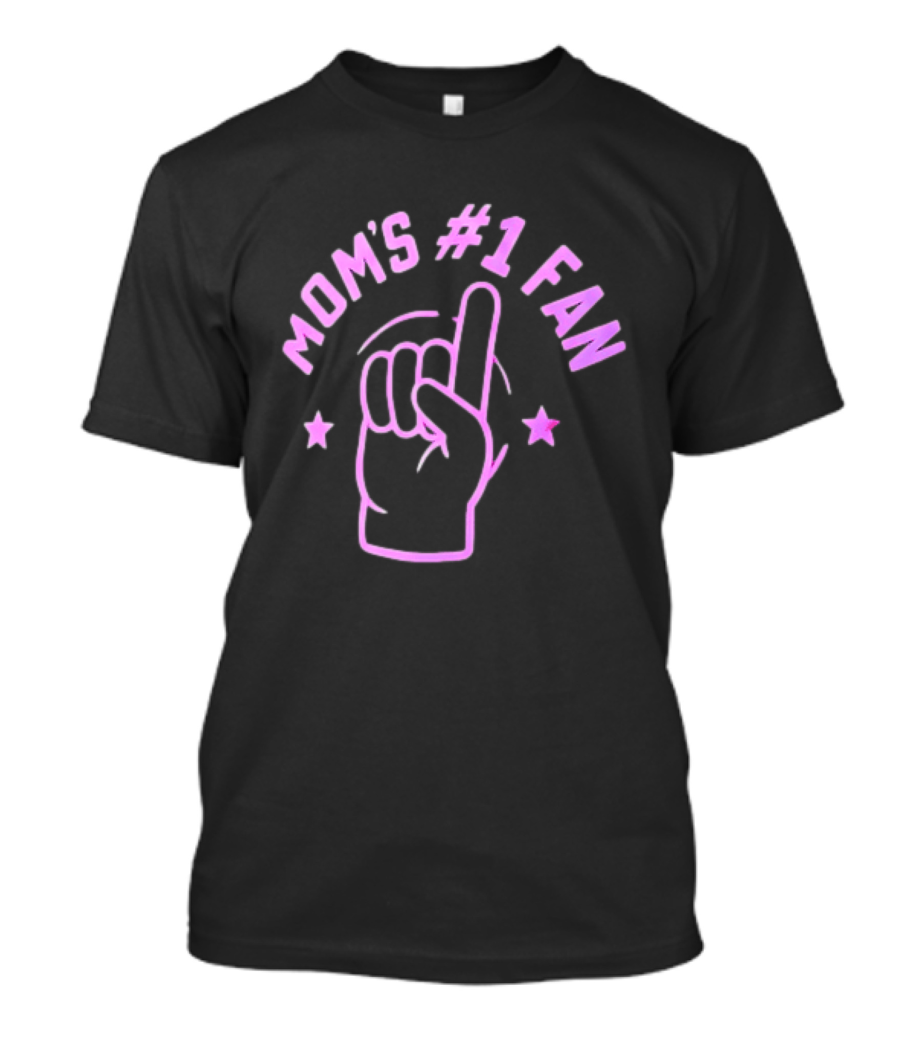 Mom's #1 Fan Hand Gesture Pink T-Shirt
