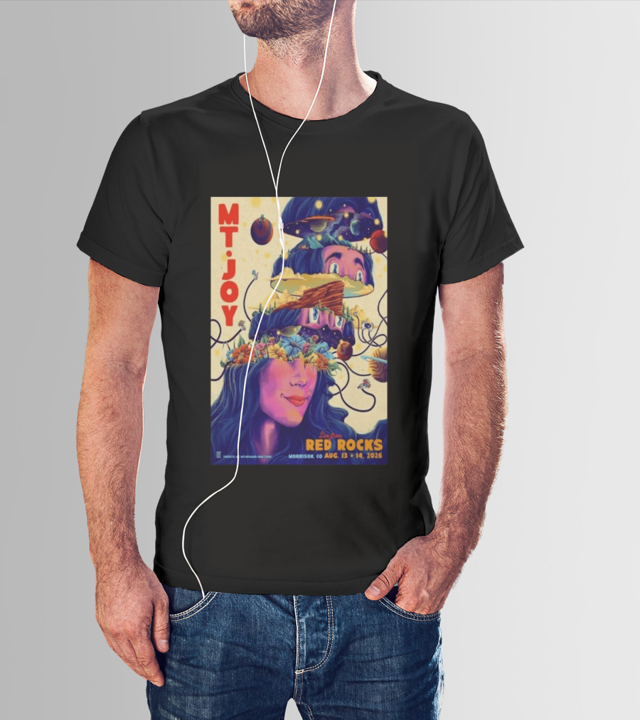 Mt. Joy Live Red Rocks Amphitheatre Morrison CO Aug 13 14 2026 Cosmic Landscape T-Shirt