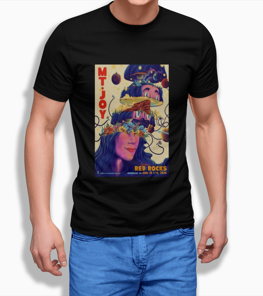 Mt. Joy Live Red Rocks Amphitheatre Morrison CO Aug 13 14 2026 Cosmic Landscape T-Shirt