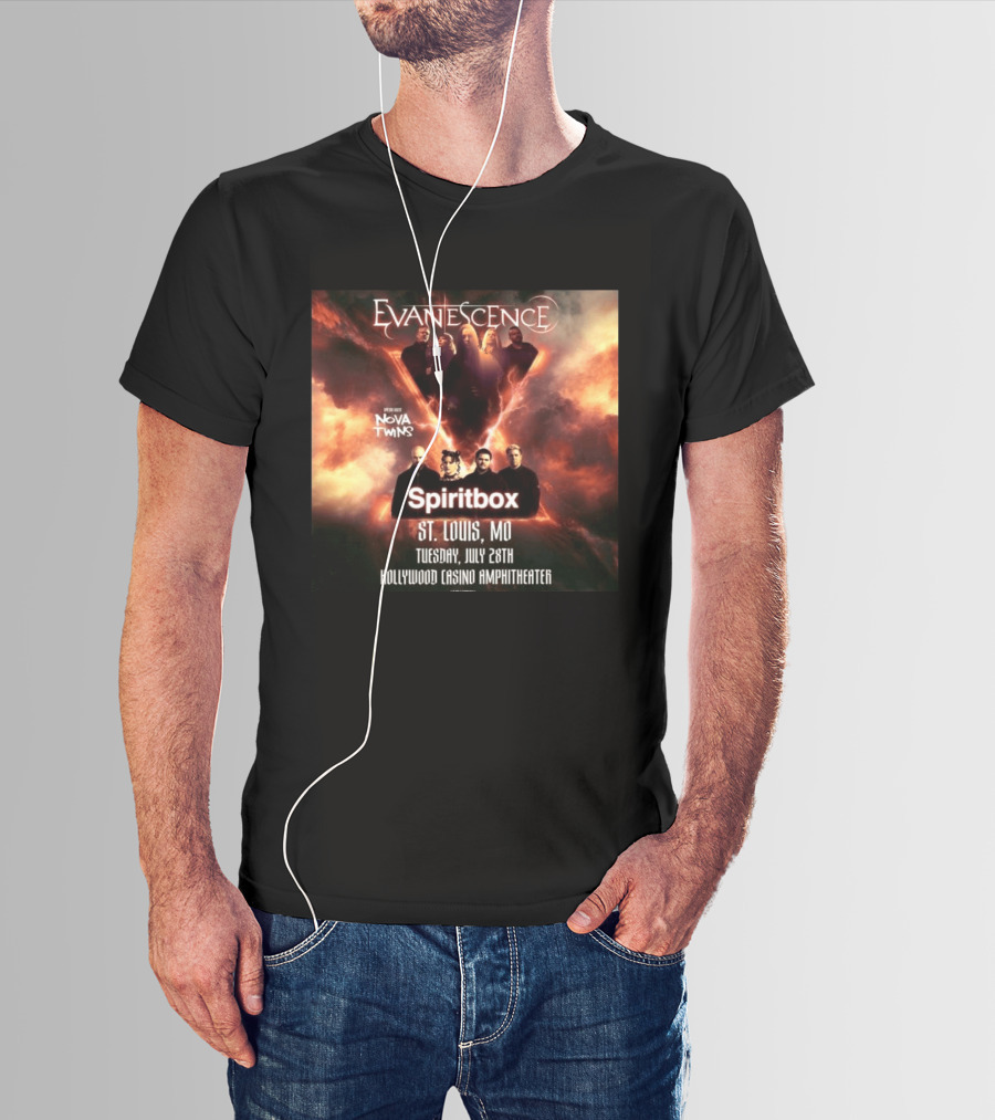 Evanescence Nova Twins Spiritbox Concert St. Louis MO July 28 Hollywood Casino Amphitheater T-Shirt