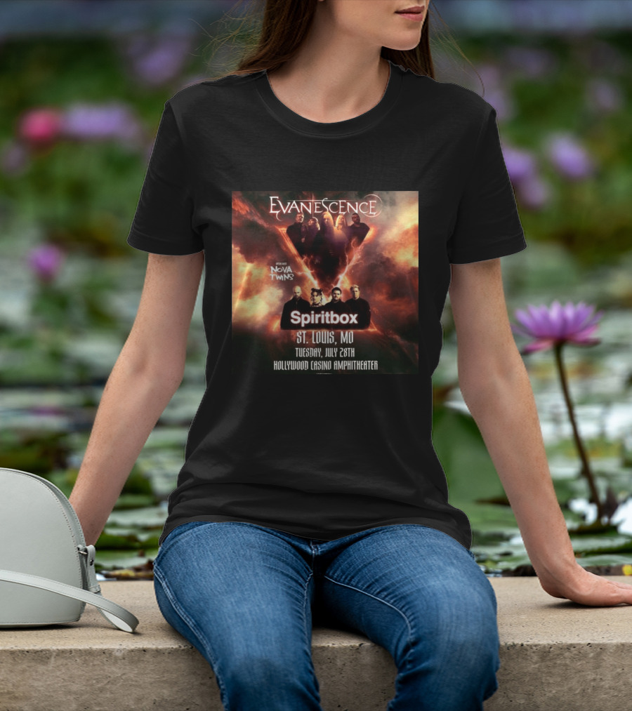 Evanescence Nova Twins Spiritbox Concert St. Louis MO July 28 Hollywood Casino Amphitheater T-Shirt