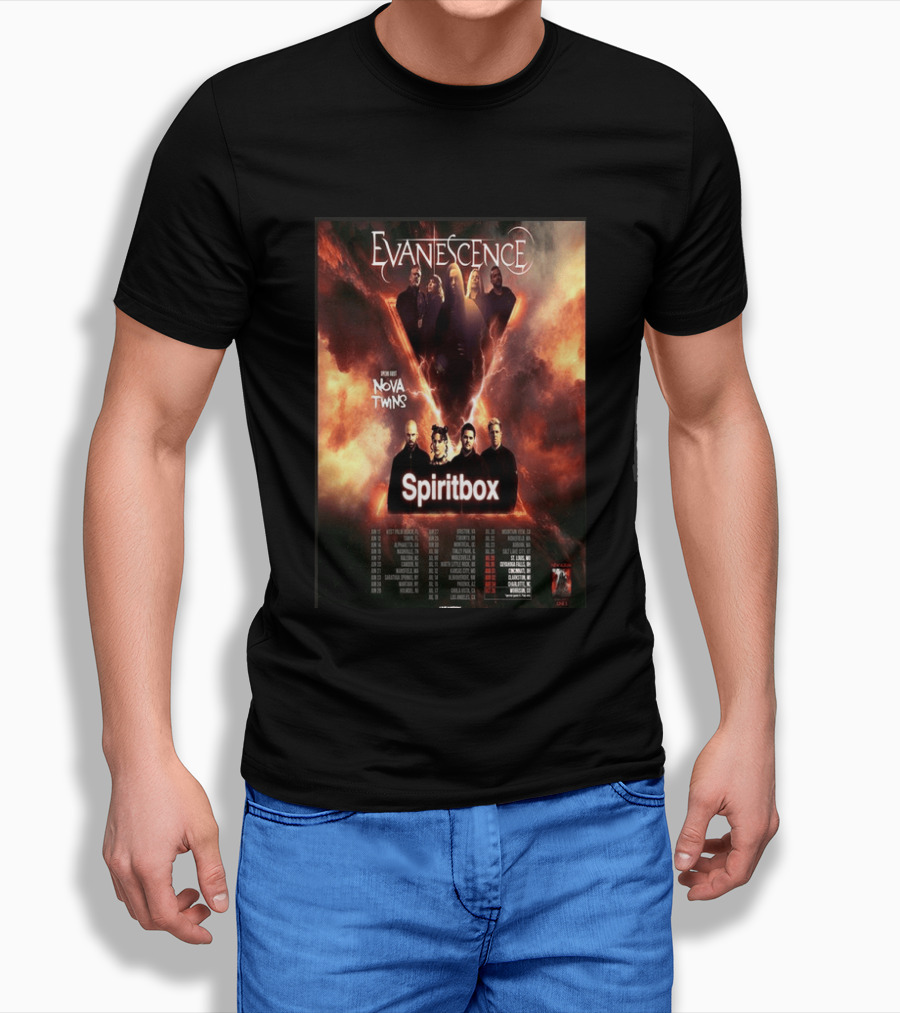 Evanescence US Tour 2026 Featuring Nova Twins And Spiritbox T-Shirt
