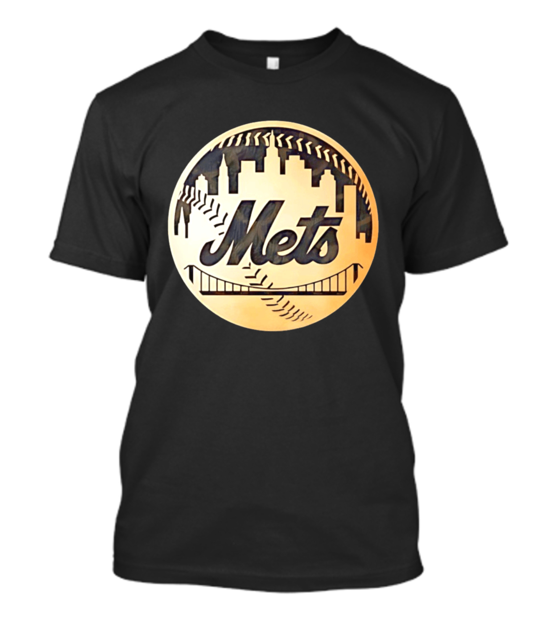 New York Mets Baseball Skyline Bridge MLB T-Shirt