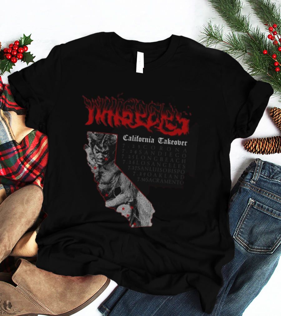 Pleasures Whispers California Takeover Tour Corona San Diego Long Beach Los Angeles San Luis Obispo Oakland Sacramento T-Shirt