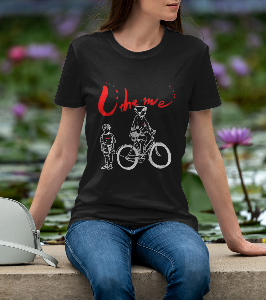 Utheme Rider And Standing Boy Cycling Sport Scene T-Shirt