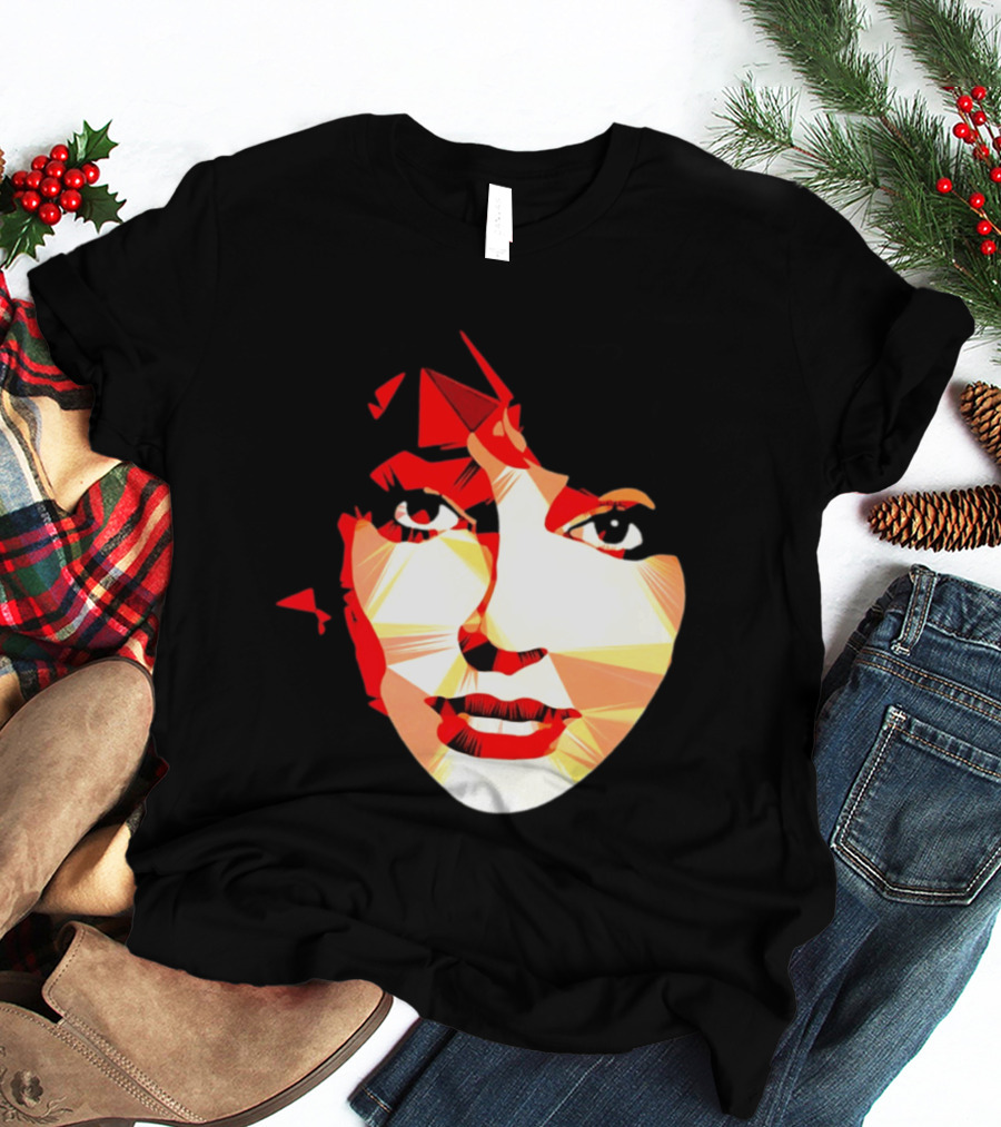 Kate Bush Geometric Pop Singer Red Orange Faceted T-Shirt