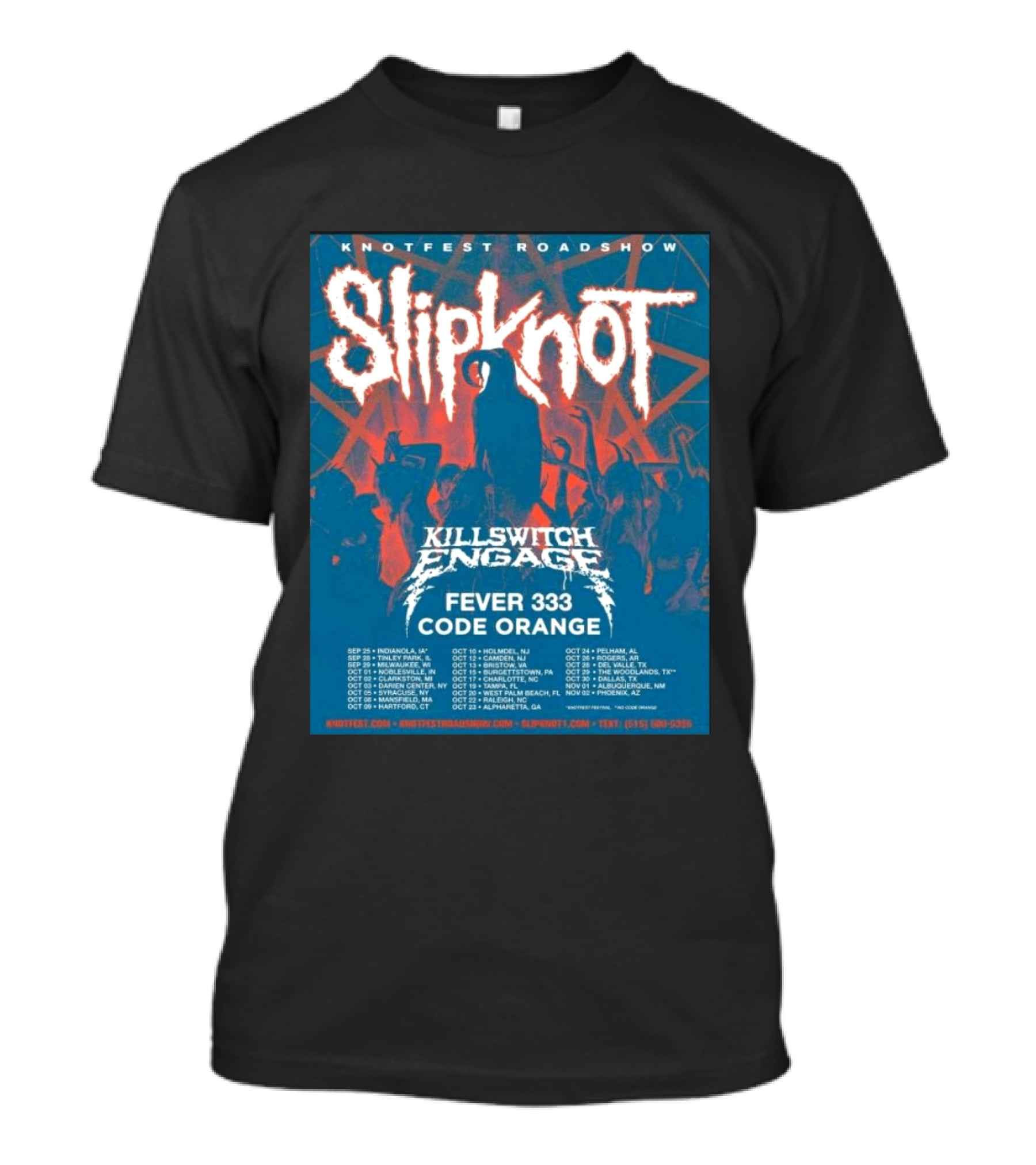 Knotfest Roadshow Slipknot Killswitch Engage Fever 333 Code Orange Tour Dates T-Shirt