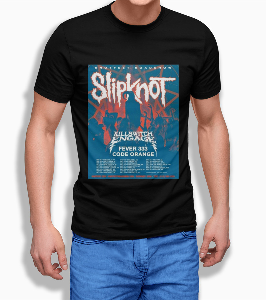 Knotfest Roadshow Slipknot Killswitch Engage Fever 333 Code Orange Tour Dates T-Shirt
