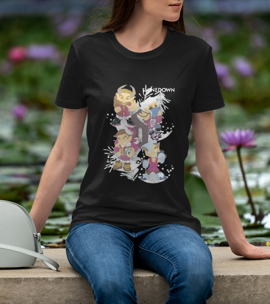 Shinedown Chibi Band Members Holiday Christmas Decor T-Shirt