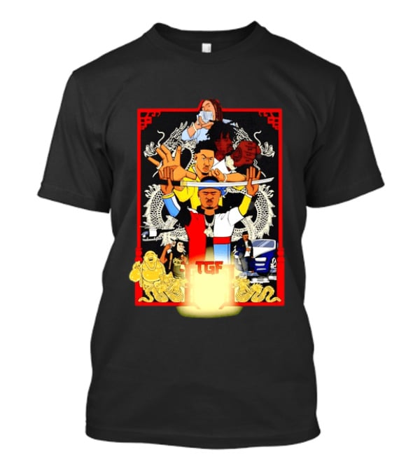 TGF Stinc Team Collage Streetwear Urban Dragons And Cars T-Shirt