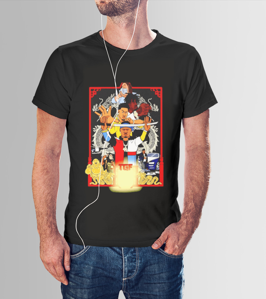 TGF Stinc Team Collage Streetwear Urban Dragons And Cars T-Shirt