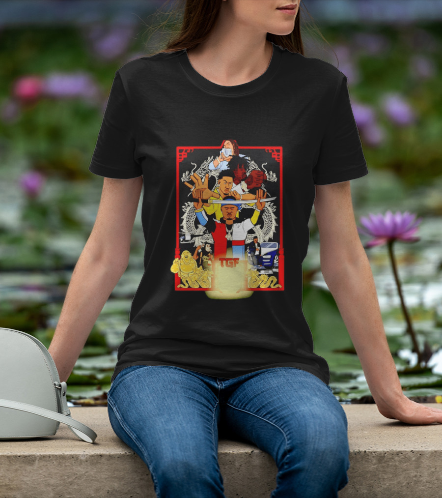 TGF Stinc Team Collage Streetwear Urban Dragons And Cars T-Shirt