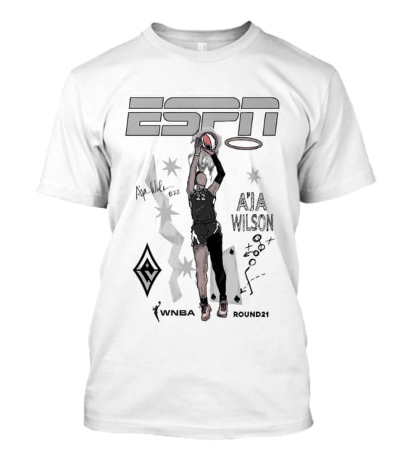 A'ja Wilson Las Vegas Aces ESPN Round21 Player T-Shirt