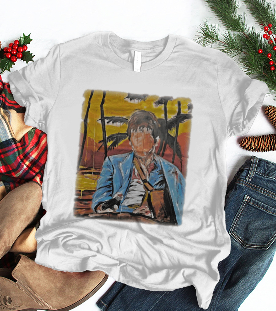 Al Pacino Tony Montana Scarface Oil Painting T-Shirt