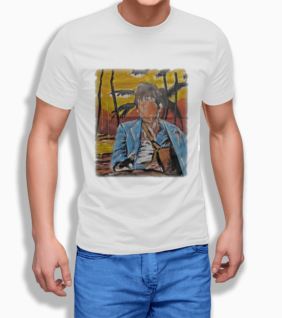 Al Pacino Tony Montana Scarface Oil Painting T-Shirt