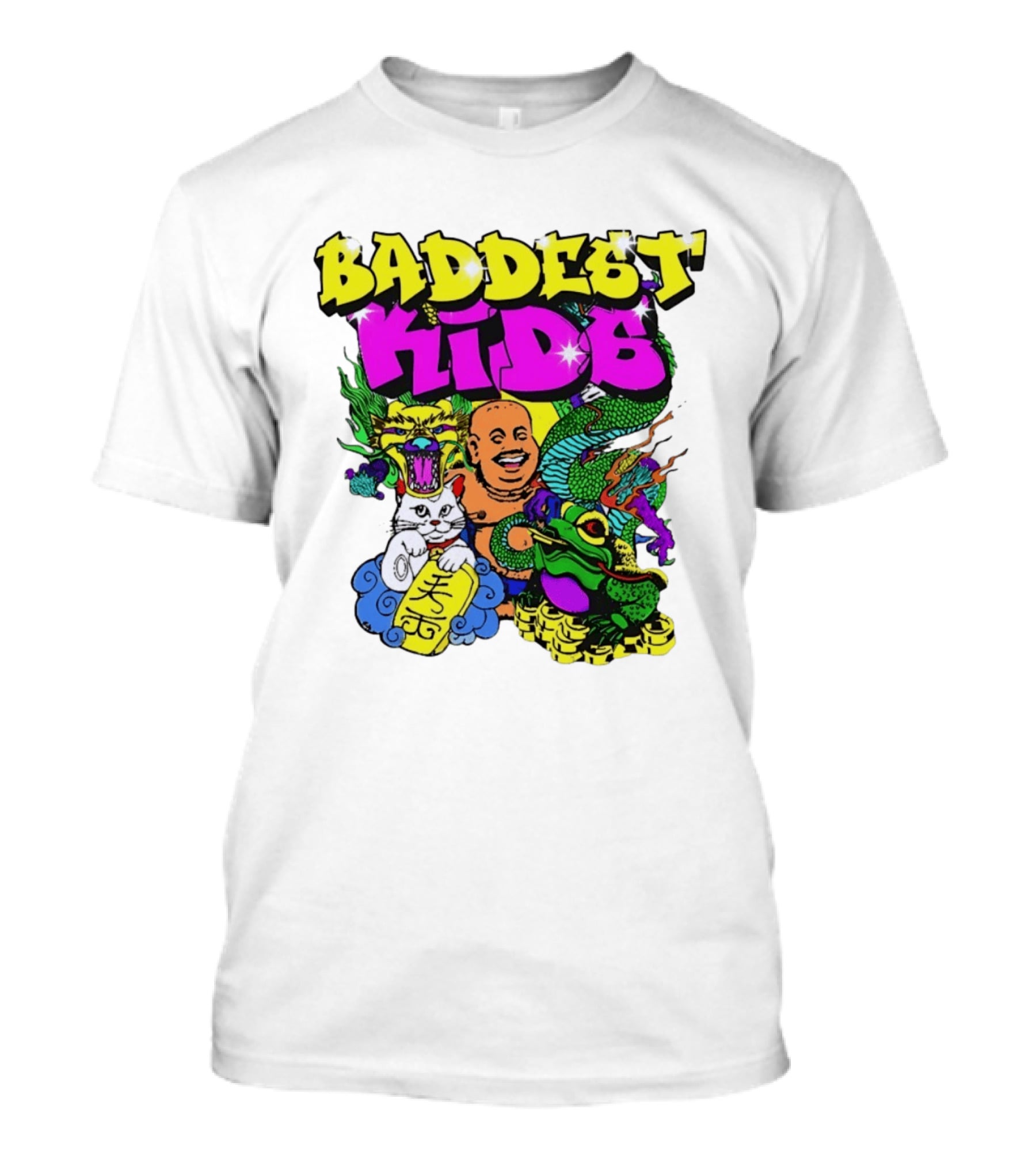 Baddest Kids Buddha Dragon Cat Frog T-Shirt