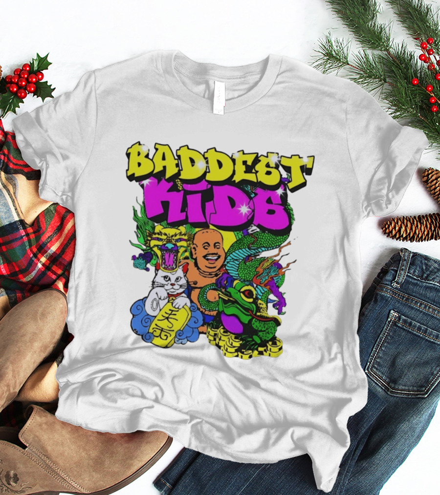 Baddest Kids Buddha Dragon Cat Frog T-Shirt
