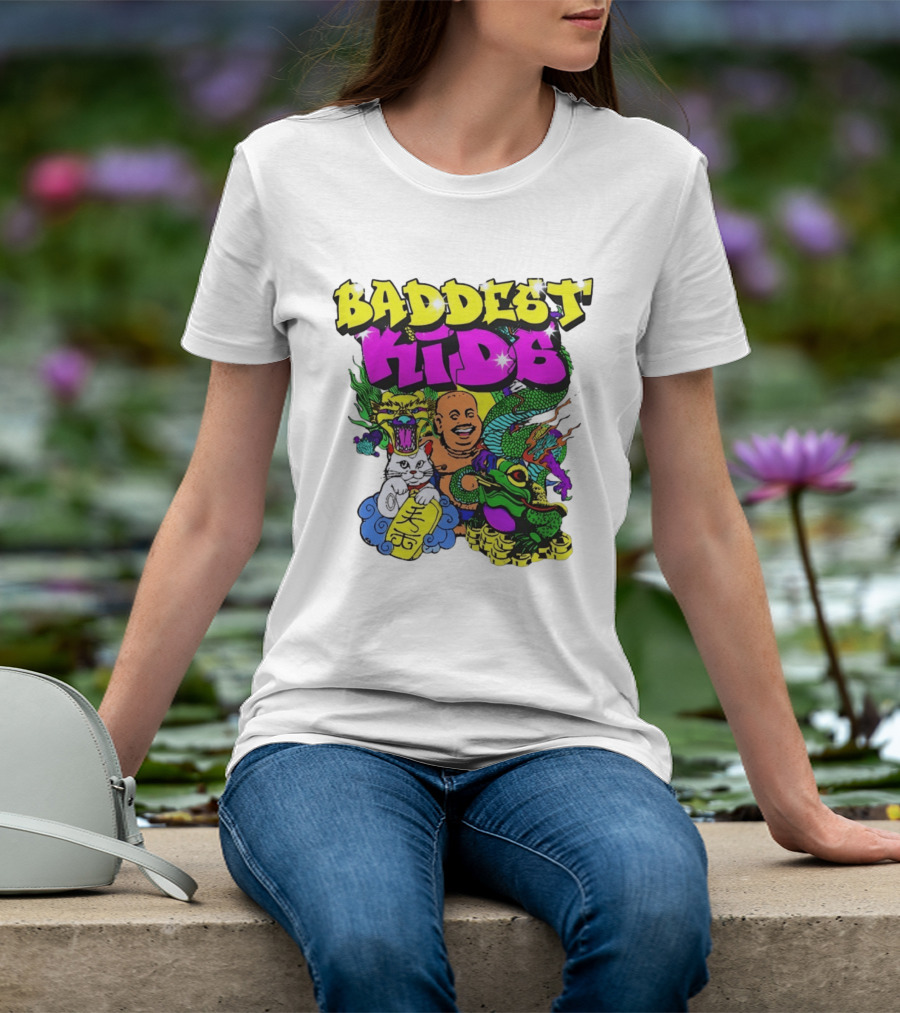 Baddest Kids Buddha Dragon Cat Frog T-Shirt