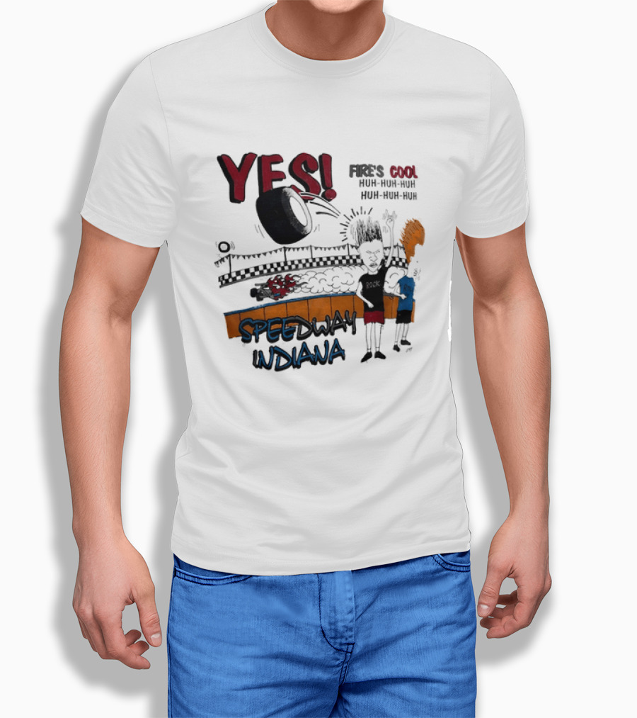 YES Beavis And Butt Head Speedway Indiana Fire's Cool Huh Huh Huh T-Shirt