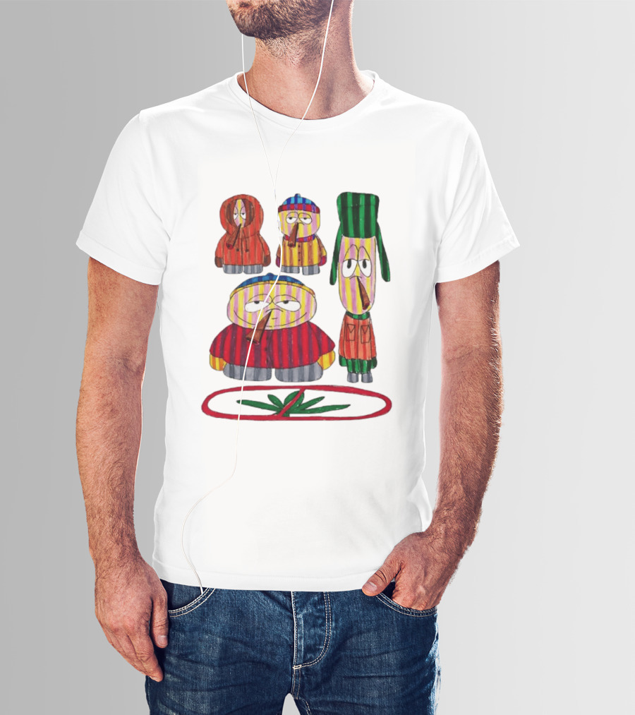 Cartman Stan Kyle Kenny South Park Characters Smoking No Weed Prohibition T-Shirt