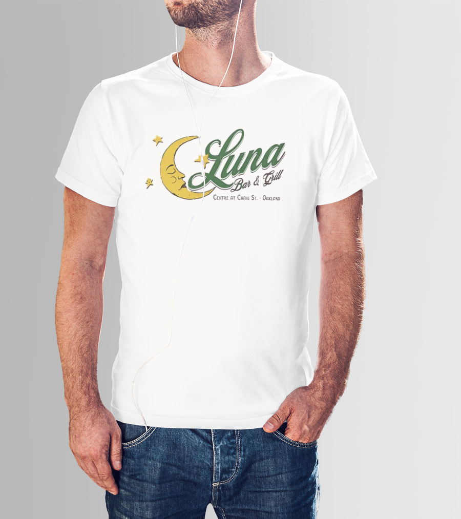 Luna Bar And Grill Centre At Craig St Oakland Moon And Stars T-Shirt
