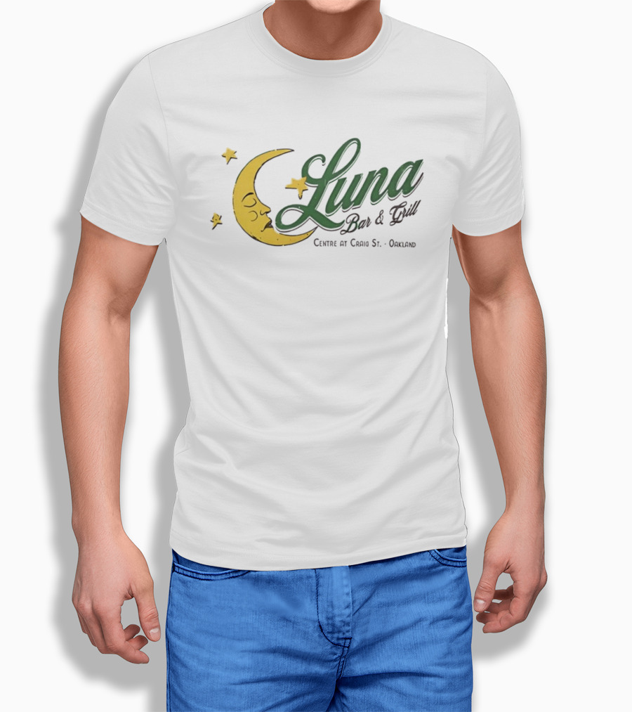 Luna Bar And Grill Centre At Craig St Oakland Moon And Stars T-Shirt