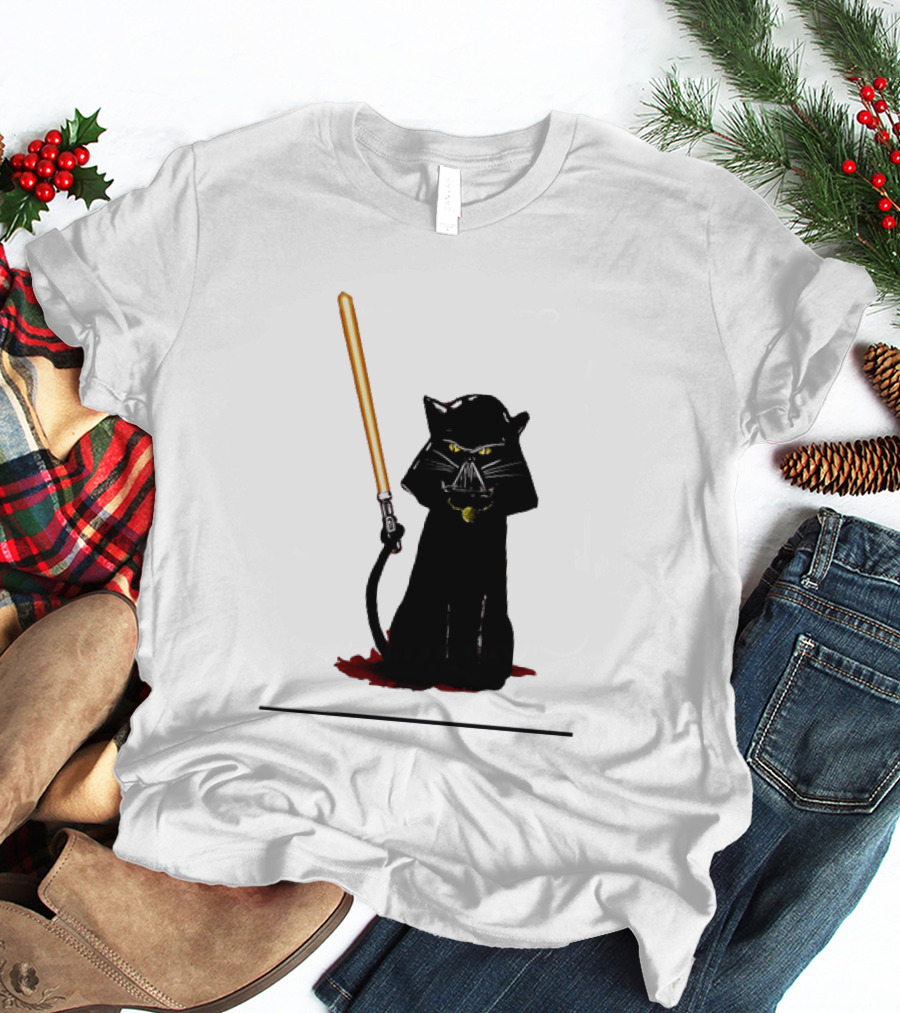 Darth Vader Cat Lightsaber Star Wars T-Shirt