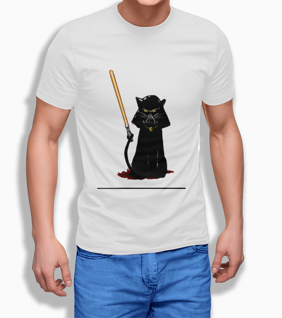 Darth Vader Cat Lightsaber Star Wars T-Shirt