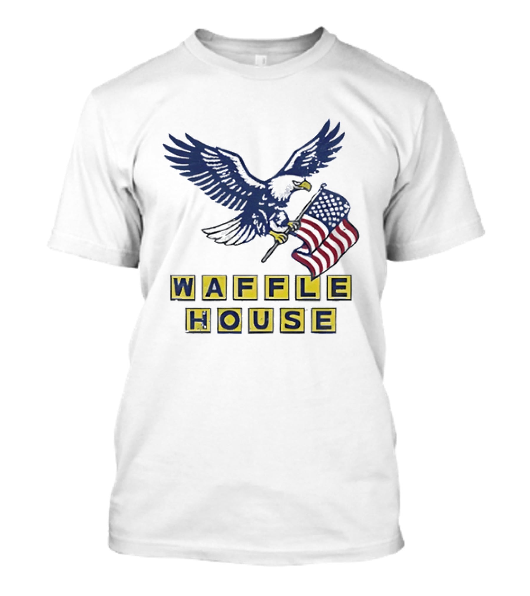 Waffle House Eagle Holding American Flag T-Shirt