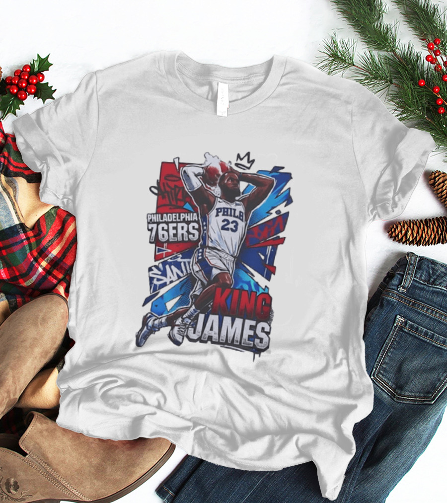 Philadelphia 76ers King James 23 Basketball Dynamic Dunk T-Shirt