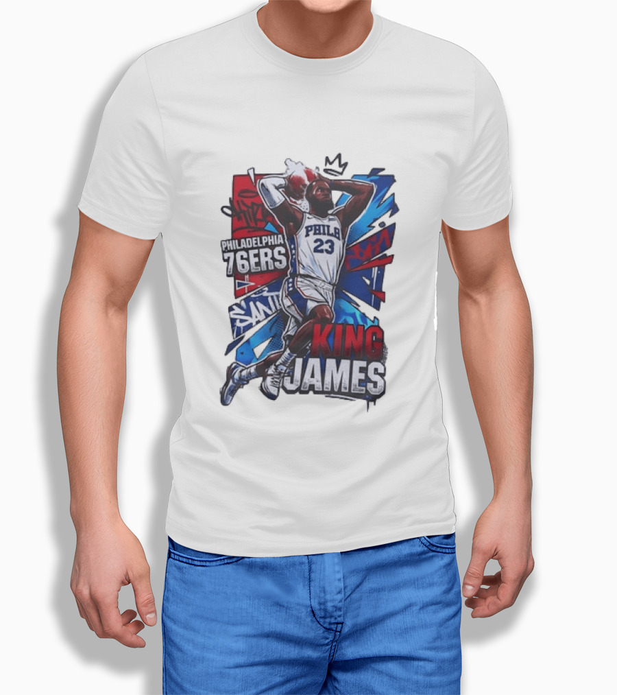 Philadelphia 76ers King James 23 Basketball Dynamic Dunk T-Shirt