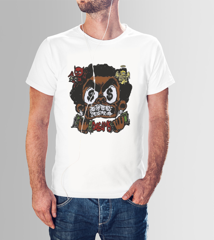 Dreams Money Cartoon Streetwear Dollar Eye Angel Devil T-Shirt