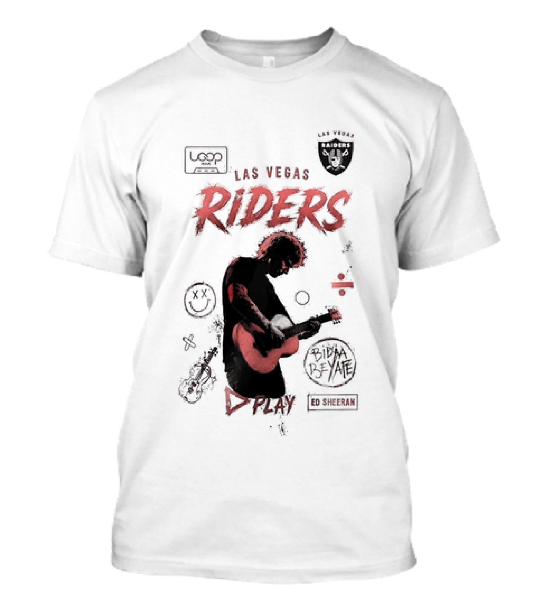 Las Vegas Riders Ed Sheeran Raiders Collage T-Shirt