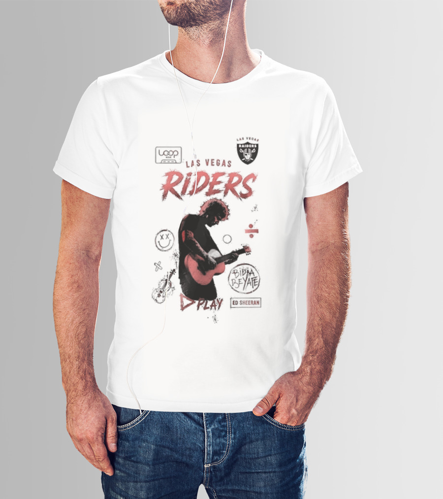 Las Vegas Riders Ed Sheeran Raiders Collage T-Shirt