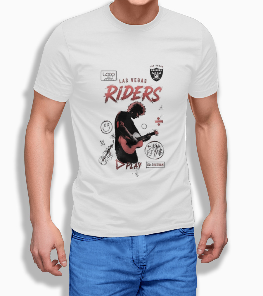 Las Vegas Riders Ed Sheeran Raiders Collage T-Shirt