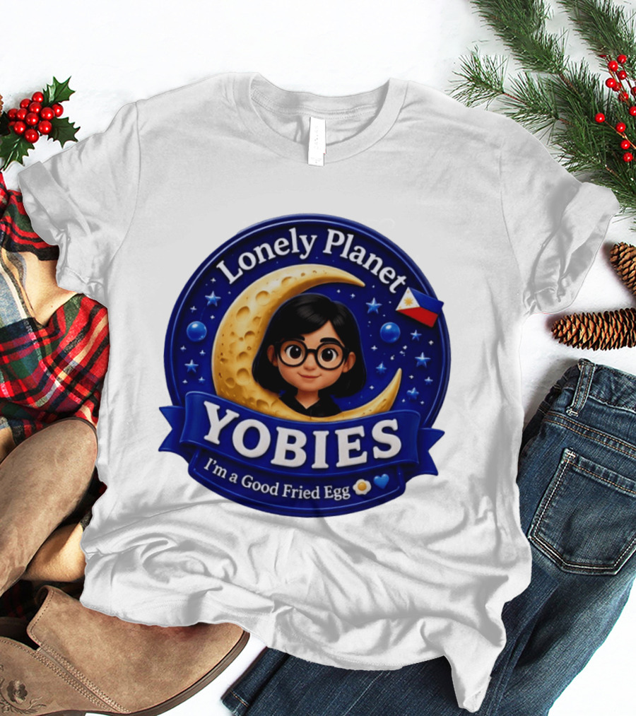 Lonely Planet Yobies I'm A Good Fried Egg Moon And Stars T-Shirt