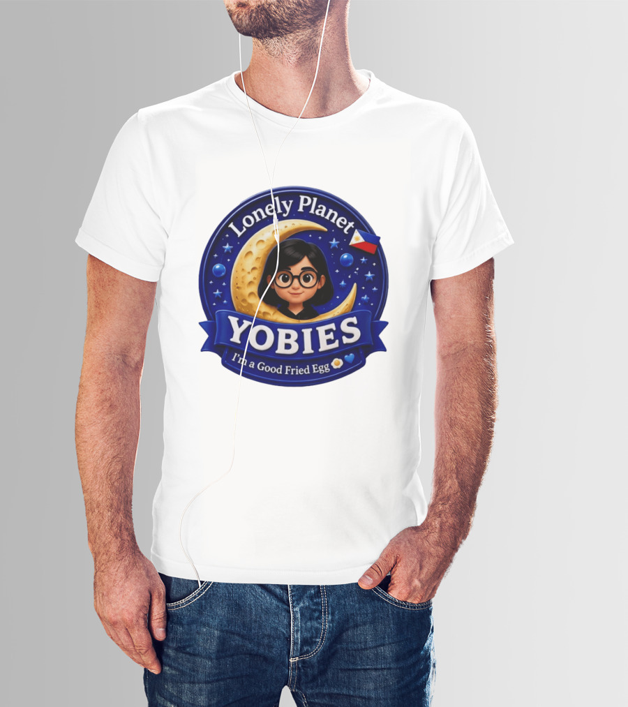 Lonely Planet Yobies I'm A Good Fried Egg Moon And Stars T-Shirt