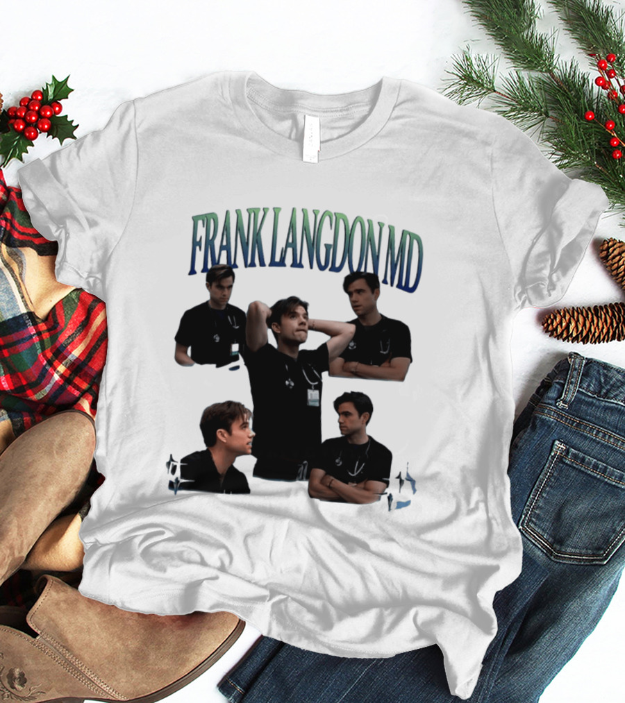 FRANK LANGDON MD Doctor Medical TV Show Character Stethoscope And ID T-Shirt