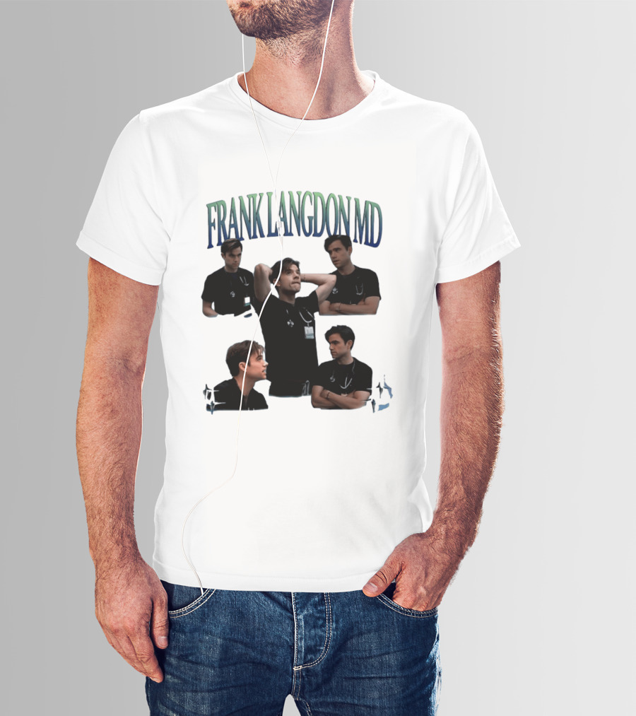FRANK LANGDON MD Doctor Medical TV Show Character Stethoscope And ID T-Shirt