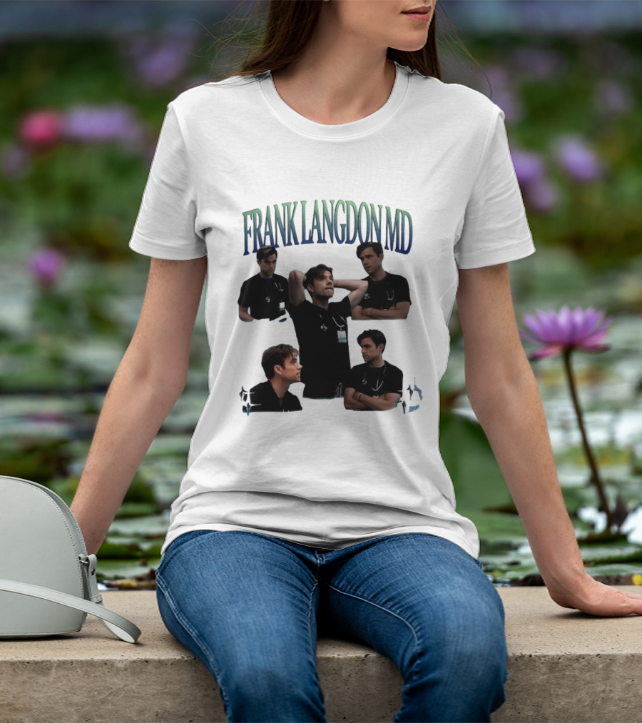 FRANK LANGDON MD Doctor Medical TV Show Character Stethoscope And ID T-Shirt