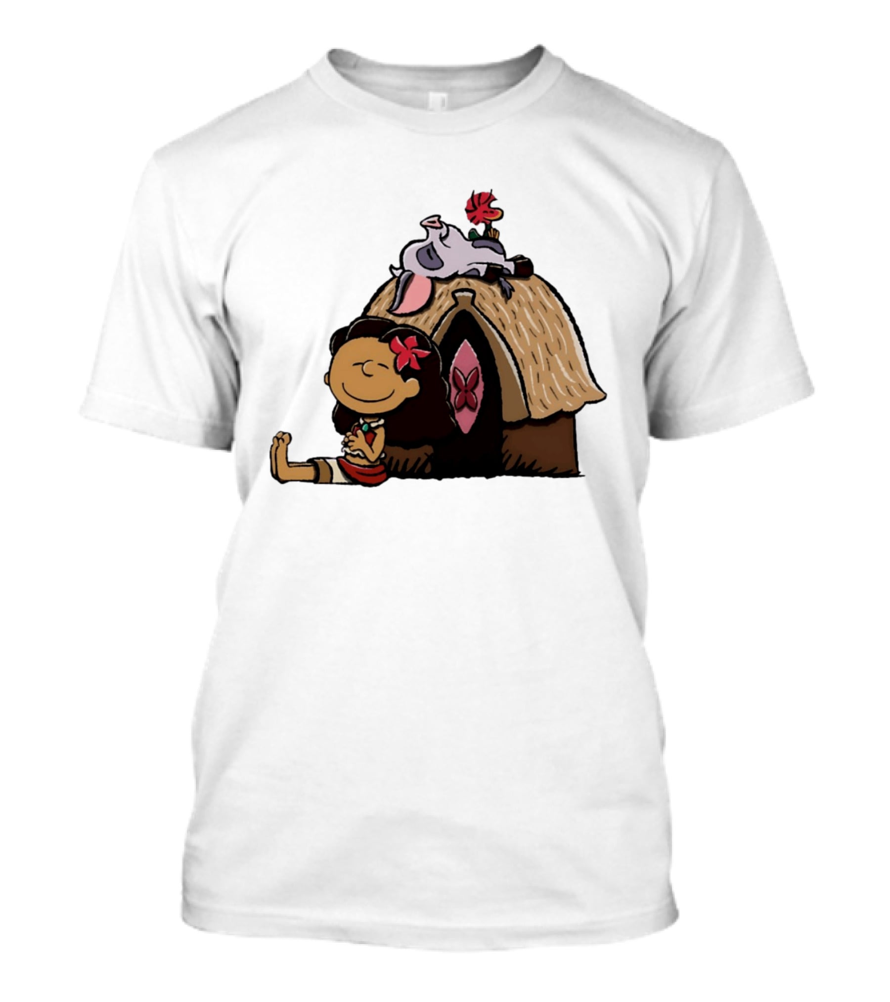 Moana Pua Heihei Peanuts Doghouse Cartoon T-Shirt