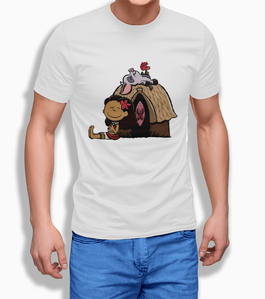 Moana Pua Heihei Peanuts Doghouse Cartoon T-Shirt