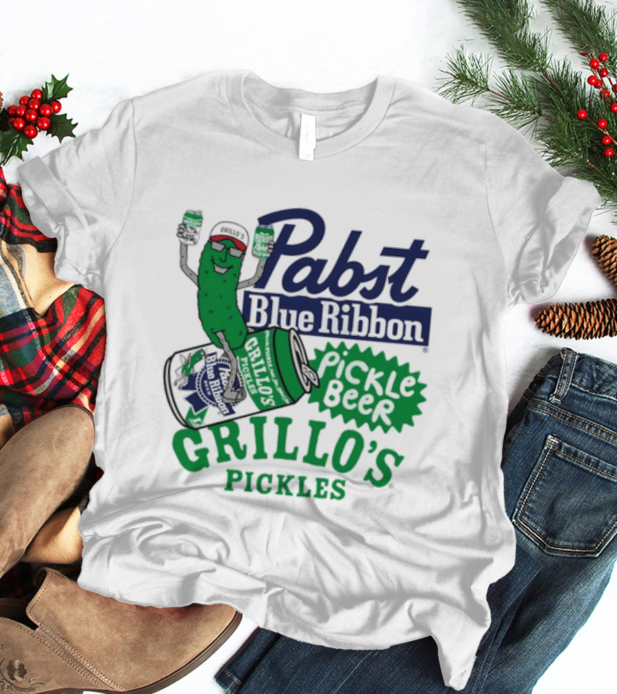 Pabst Blue Ribbon Grillo's Pickles Pickle Beer Festival 2023 T-Shirt